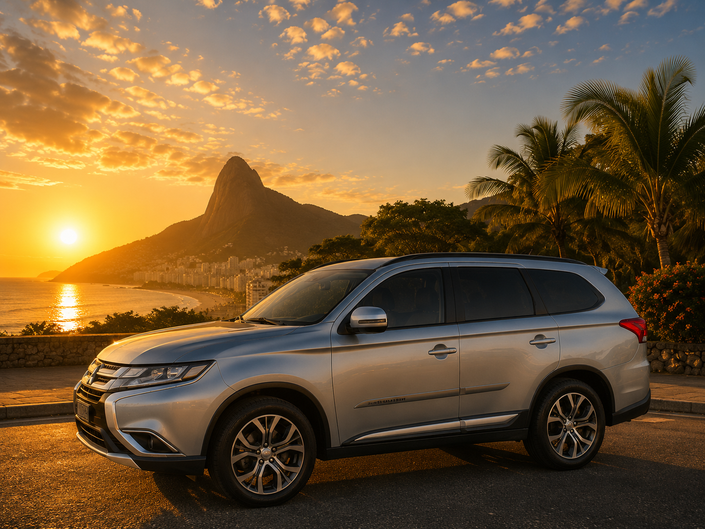 Mitsubishi Outlander blindado da frota da Unique Rio no Rio de Janeiro